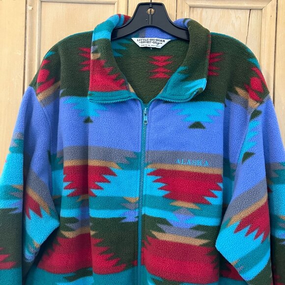 Little Bipsy Other - Little Big Horn Shirt Co Mens Aztec USA Alaska Fleece Jacket Large Purple FA EXC